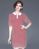 Crimson Grid Dress