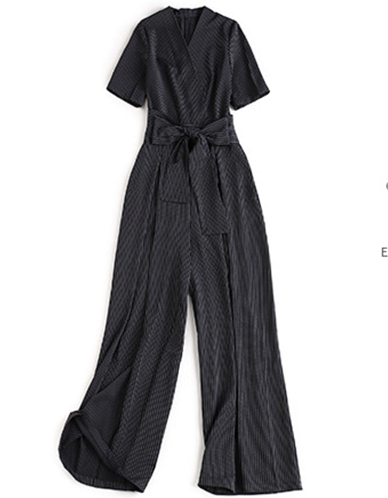 Black Stripes Jumpsuits