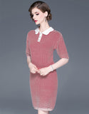 Crimson Grid Dress