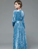 Skyblue Velvet Dress